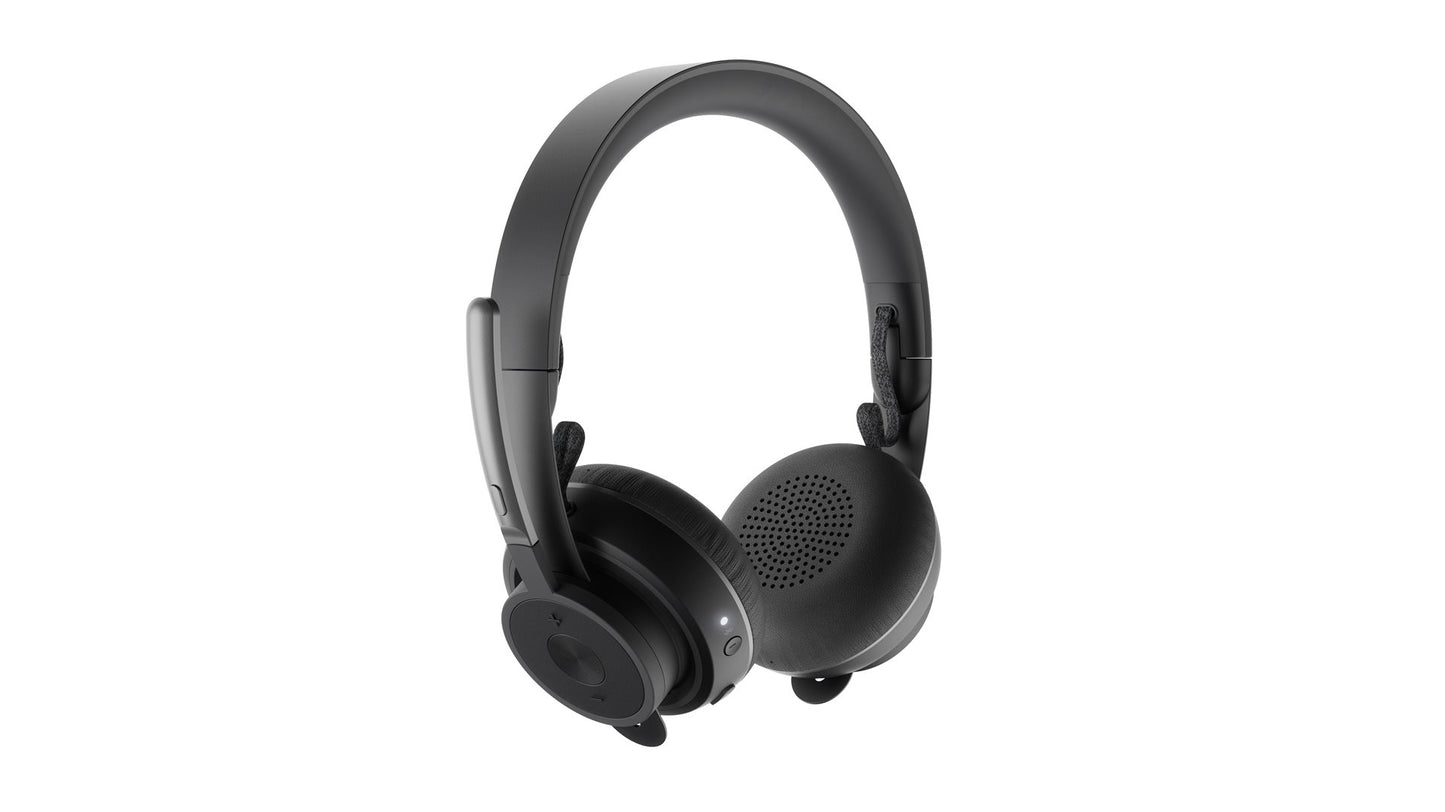 Logitech Headset Zone Wireless (UC version) ANC 2.0 USB BT graphite USB-A-Empfänger, USB-C-Adapter,