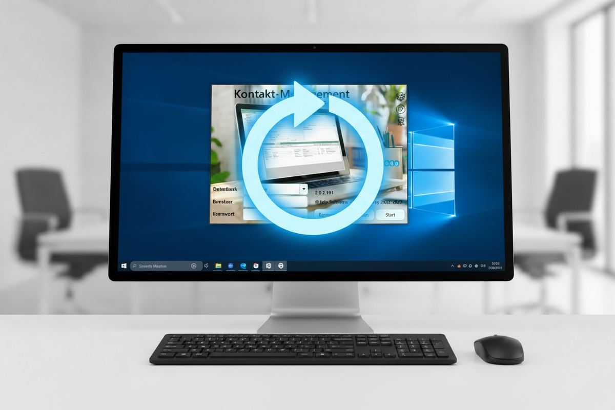 BdpMgt Startbildschirm mit Updatesymbol