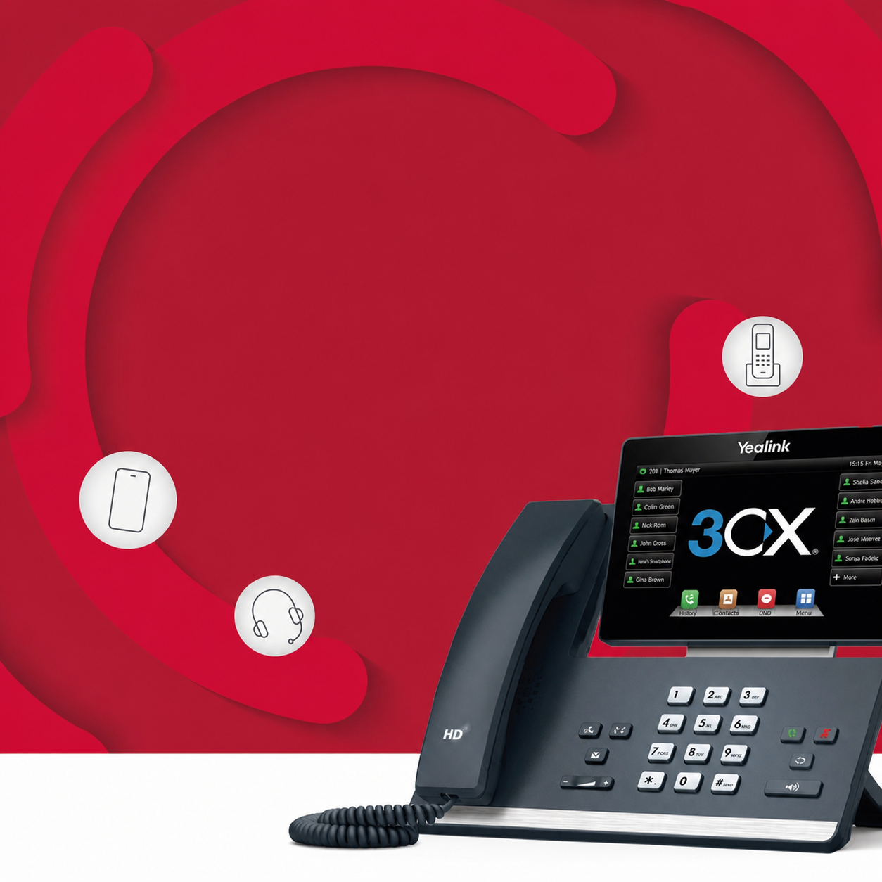 3CX-IP-Telefonanlage mit Yealink-Telefon