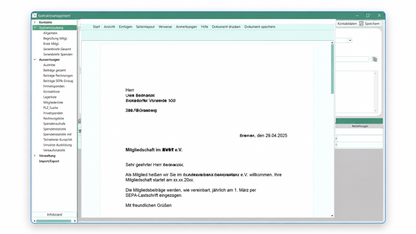 integrierte Textverarbeitung in BdpMgt