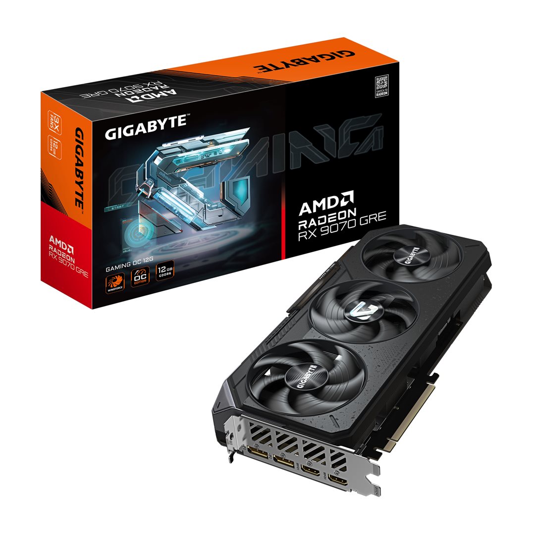 GIGA VGA 12GB Radeon RX9070 GRE GAMING OC-12GD 2xDP/2xHDMI GV-R907GREGAMING OC-12GD