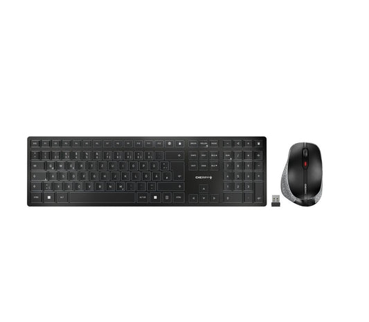 CHERRY Desktop DW 9500 SLIM DE WL AES black/grey BT  Lithium Akku - wochenlange Nutzung ohne Aufladu