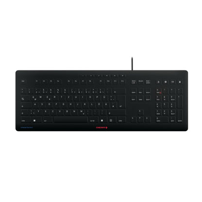CHERRY Keyboard STREAM PROTECT DE black mit hochwertiger Schutzmembran