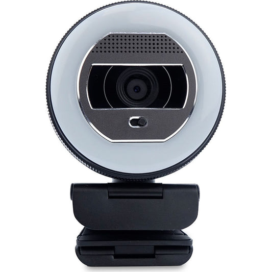 TERRA Webcam Halo mit LED-Lichtkranz (C1868pro) und Privatschieber Full-HD, Auto Focus, Stereo Mic,