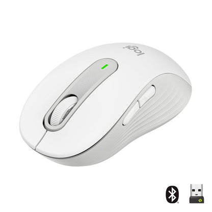 Logitech Mouse M650 SIGNATURE WL (RIGHT) BOLT weiß/grau BT für kleine und mittelgroße Hände (<17,5 -