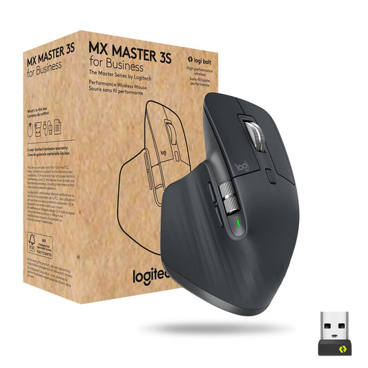 Logitech Mouse MX Master 3S f. Bus. WL BOLT graphite BT 7-Tasten