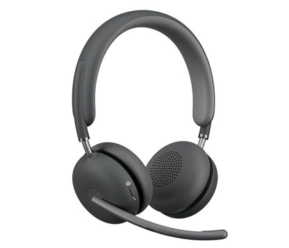 Logitech Headset Zone Wireless 2 (MS Teams) ANC 2.0 USB BT graphite USB-C-Empfänger, USB-A-Adapter,